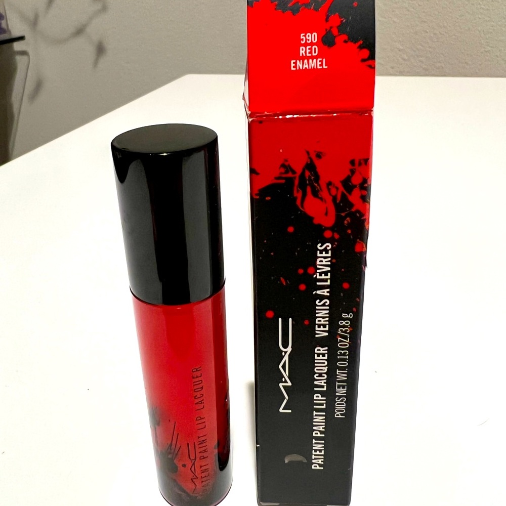 M.A.C PATENT PAINT Lip Lacquer  0.13oz/ 3.8g NIB # 590 Red Enamel